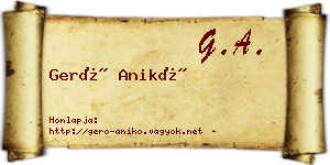 Gerő Anikó névjegykártya