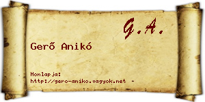 Gerő Anikó névjegykártya